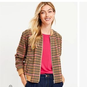 Loft Plaid Bomber Jacket